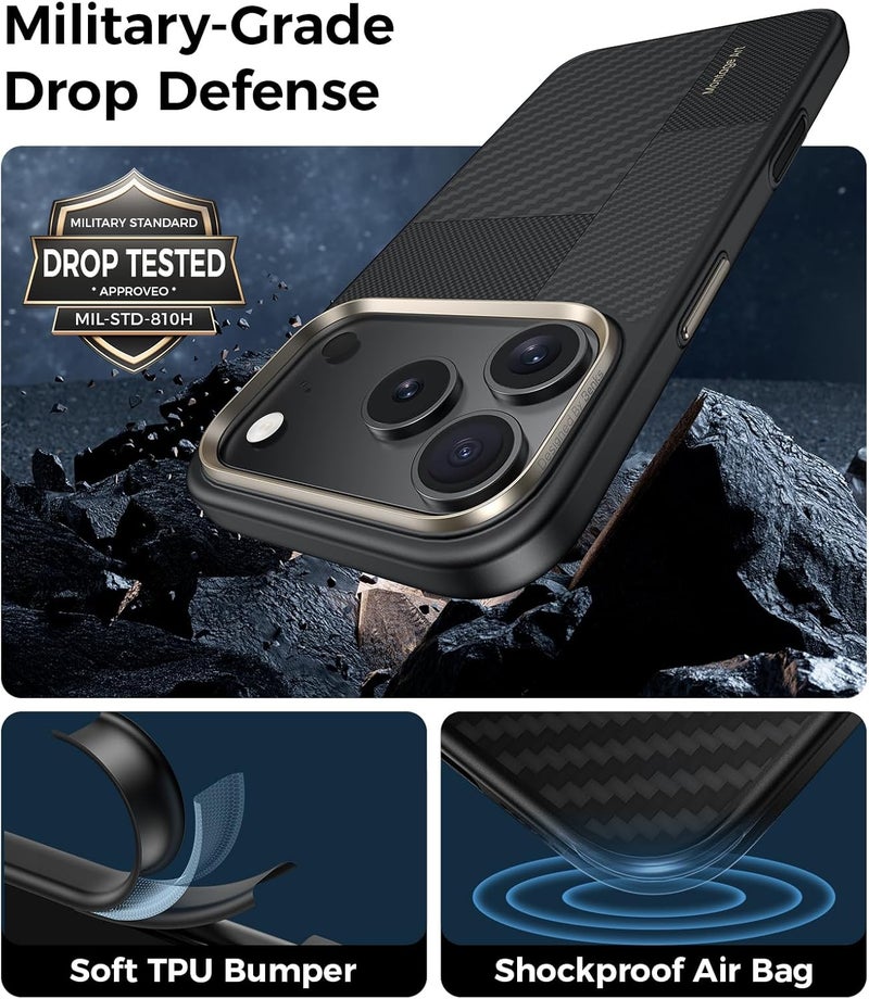 بينكس جراب Benks المميز لهاتف iPhone 17 Pro Max بتصميم فني كامل، متوافق مع زر التحكم بالكاميرا، ومتوافق مع MagSafe، جراب حماية عسكري مصنوع من ألياف كيفلر من دوبونت - Image 3